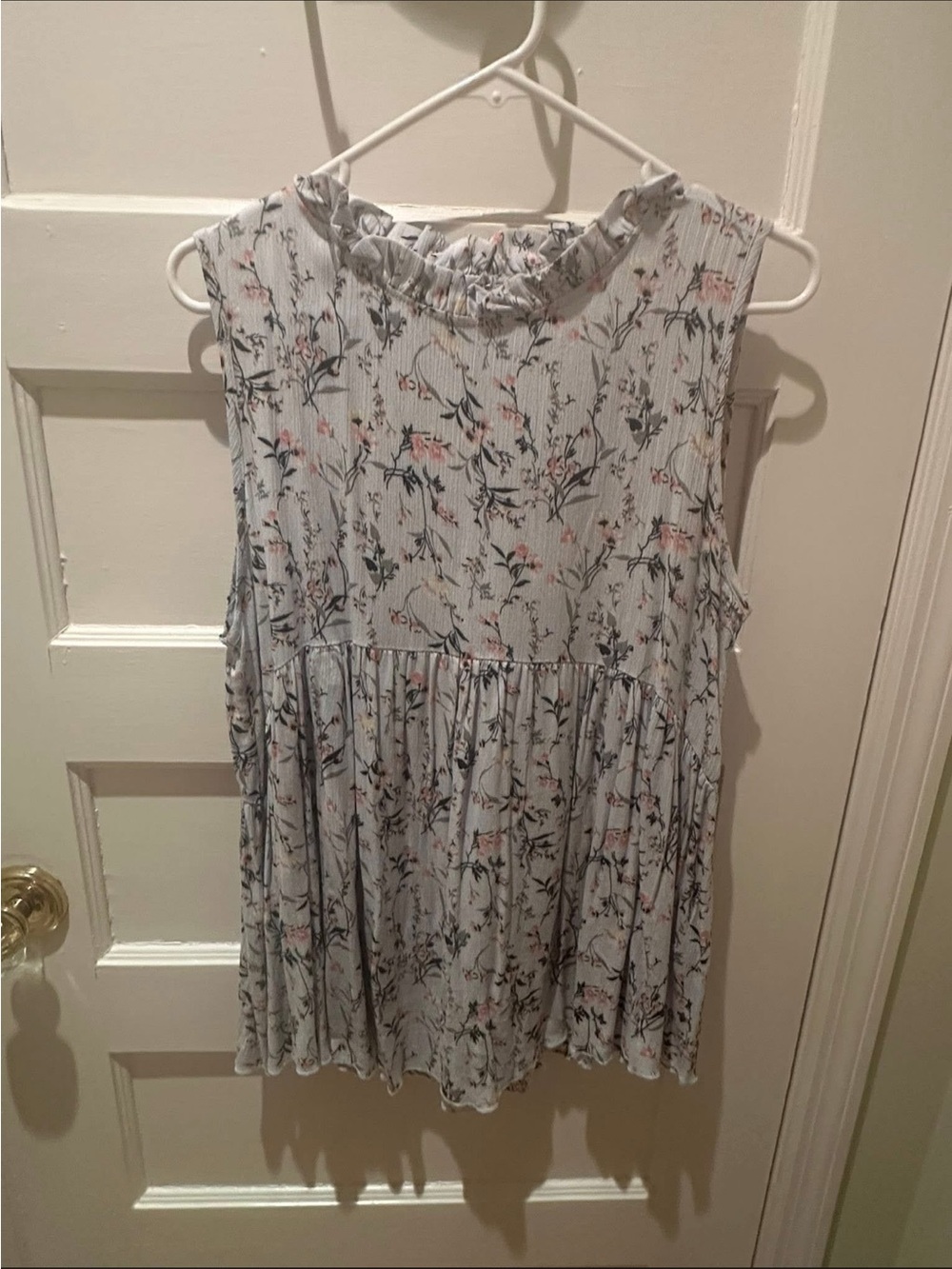 PinkBlush Maternity Sleeveless Floral Baby Doll Top
